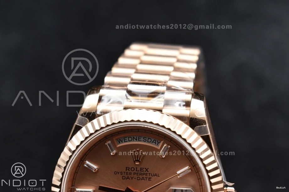Bracelet President GMF RG 40 DayDate Dial A2836 V2 Crystal Steel On RG 904L Markers Plated 0303